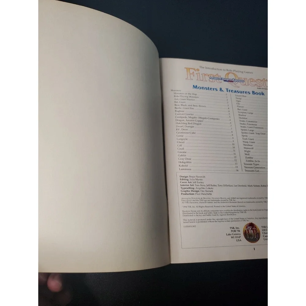 AD&D: First Quest - Monsters & Treasures Book *No CD*